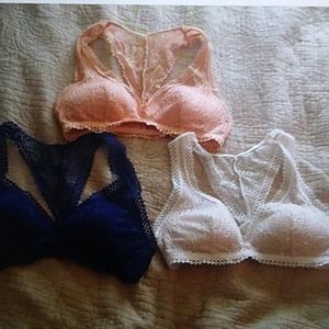 Set of 3 XS Victoria's Secret Lace Bralettes